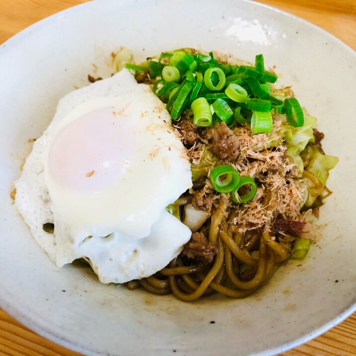 ひき肉のソース焼きそば